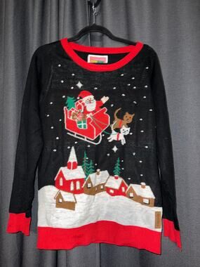 Ugly Christmas Sweater Xmas Size Medium Tipsy Elves Cats